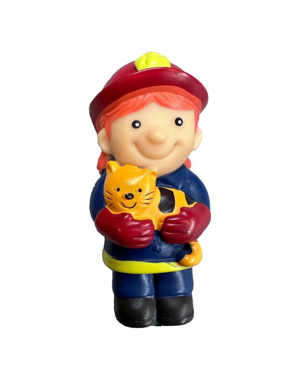 BATTAT GIRL FIREFIGHTER WITH CAT ADVENTURE HERO FIGURE WOMAN FIRE FIGHTER TOY